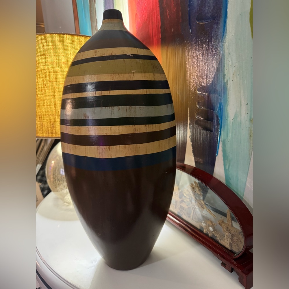 Vintage Pier One Wide Oven Vase 19” tall